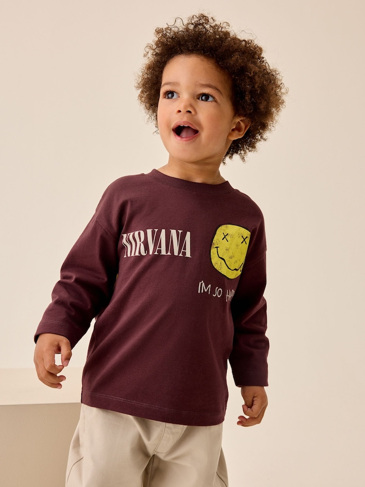 Nirvana rouge rouille - T-shirt graphique à manches longues (3mois-8ans) - Image 1 de 8