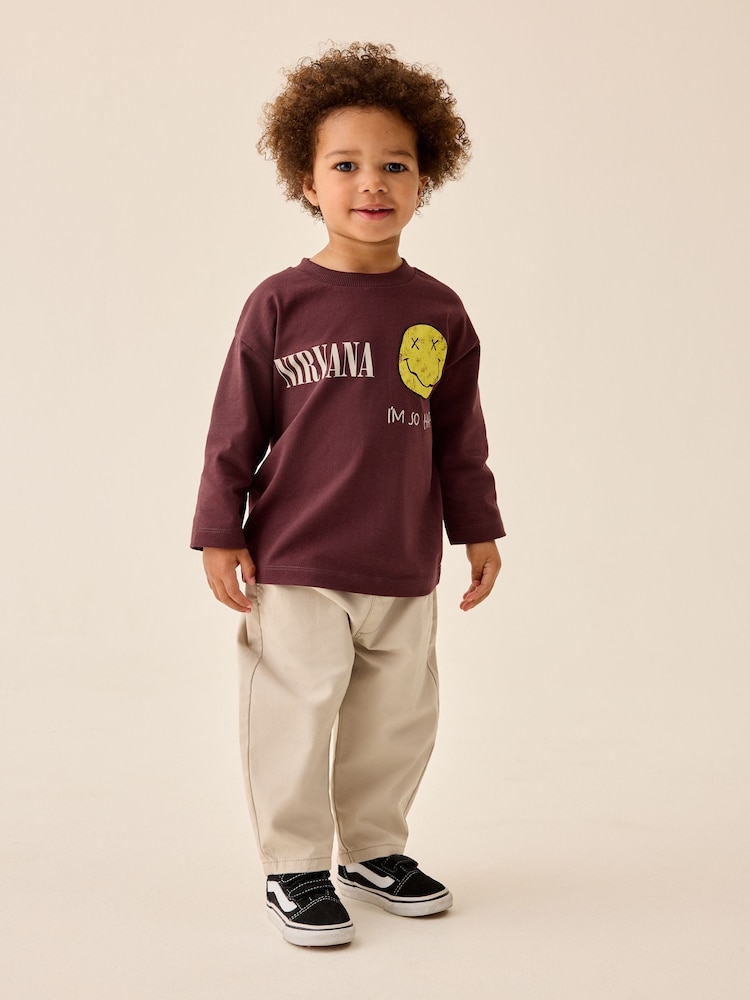 Nirvana rouge rouille - T-shirt graphique à manches longues (3mois-8ans) - Image 2 de 8