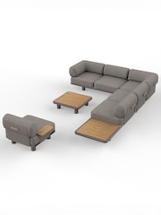 Royalcraft 5 Piece Grey Leox Modular Garden Corner Sofa Set - Image 4 of 6