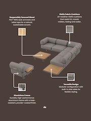 Royalcraft 5 Piece Grey Leox Modular Garden Corner Sofa Set - Image 5 of 6