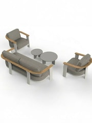 Royalcraft 5 Piece Natural Naia Garden Lounging Set - Image 3 of 6