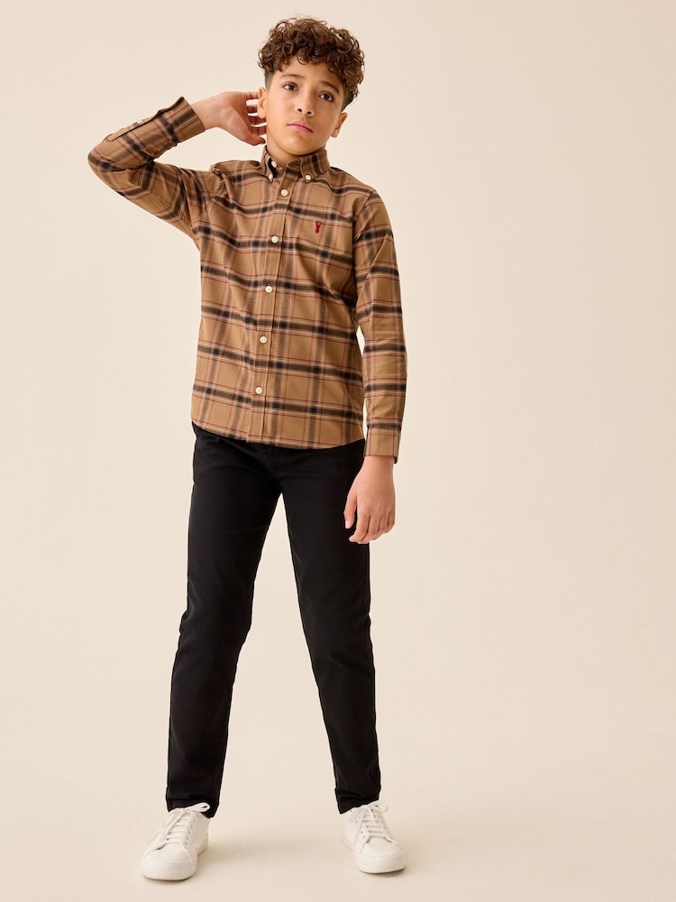 Black Regular Fit Longer Length Regular Fit Stretch Chino Trousers (3-17yrs) - Image 2 of 4 Black Regular Fit Longer Length Regular Fit Stretch Chino Trousers (3-17yrs) - Image 2 of 4