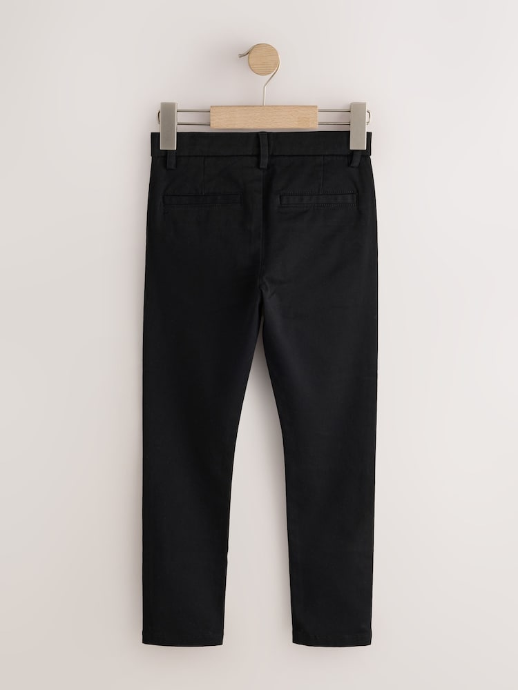 Black Longer Length Skinny Fit Stretch Chino Trousers (3-17yrs) - Image 2 of 4