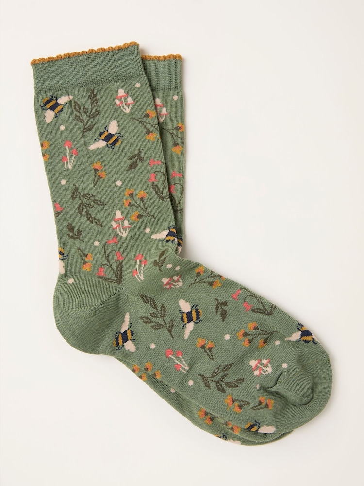 Chaussettes Fat Face motif abeille à fleurs - Image 1 de 2 Chaussettes Fat Face motif abeille à fleurs - Image 1 de 2
