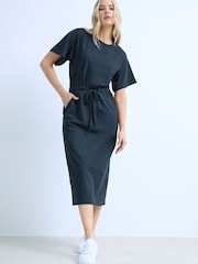 Long Tall Sally Blue Raglan Sleeve Tie Waist Maxi Dress - Image 1 of 2