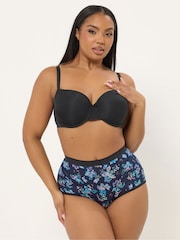 Yours Curve Blue Floral Butterfly Full Briefs 5 Pack - Image 3 of 8