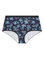 Yours Curve Blue Floral Butterfly Full Briefs 5 Pack - Image 6 of 8