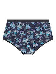 Yours Curve Blue Floral Butterfly Full Briefs 5 Pack - Image 7 of 8