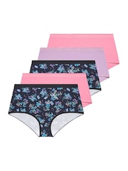 Yours Curve Blue Floral Butterfly Full Briefs 5 Pack - Image 8 of 8
