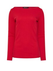 Long Tall Sally Red Ribbed Slash Neck T-Shirt - Image 5 of 5