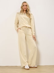 Long Tall Sally Natural Zip Neck Collar Sweat Top - Image 2 of 5