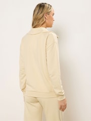 Long Tall Sally Natural Zip Neck Collar Sweat Top - Image 3 of 5