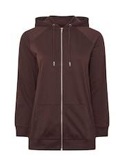 Yours Curve Brown Zip Thru Hoodie - Image 5 of 5