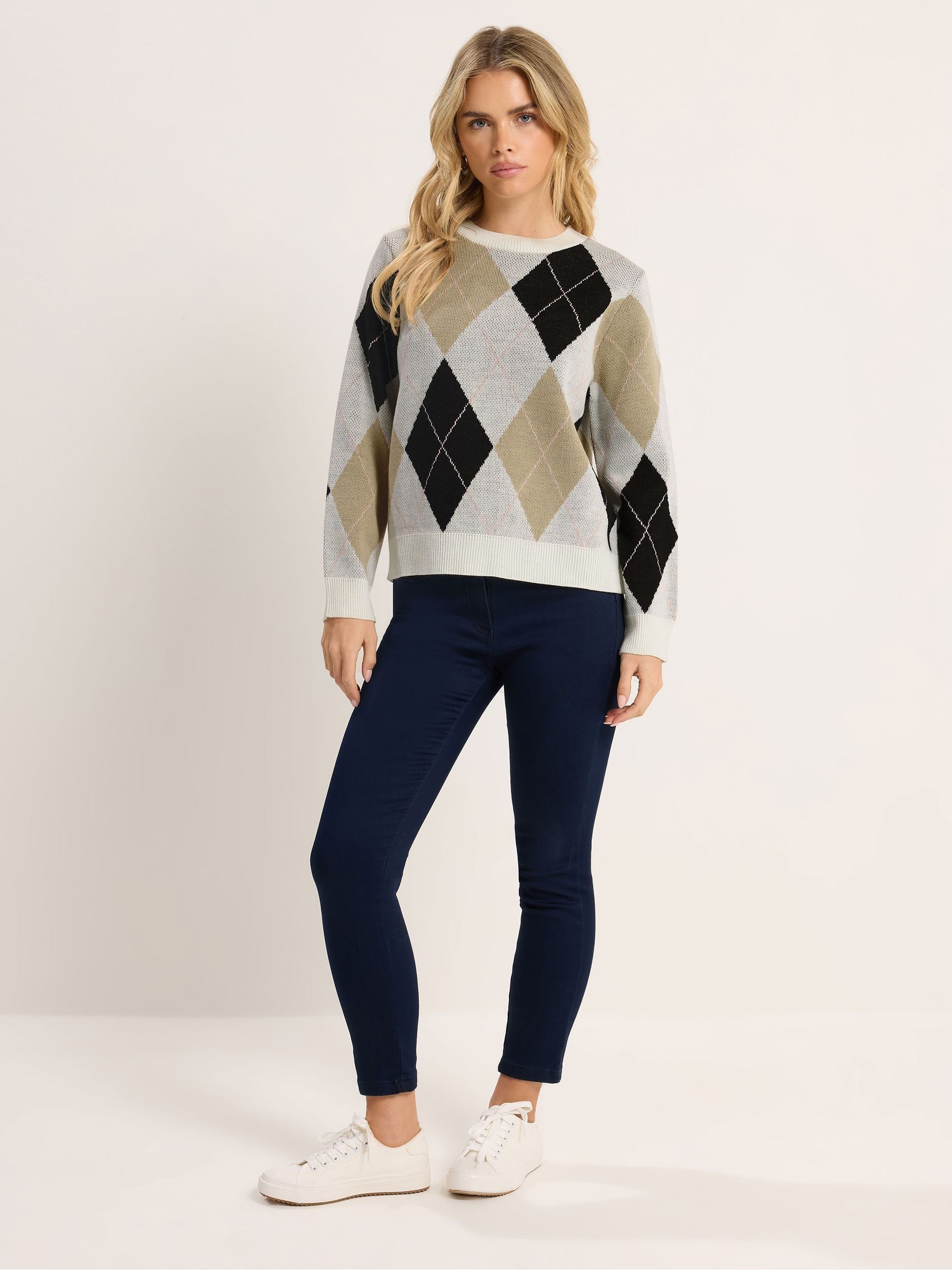 Buy M&Co Natural Petite Argyle Jumper from Next USA