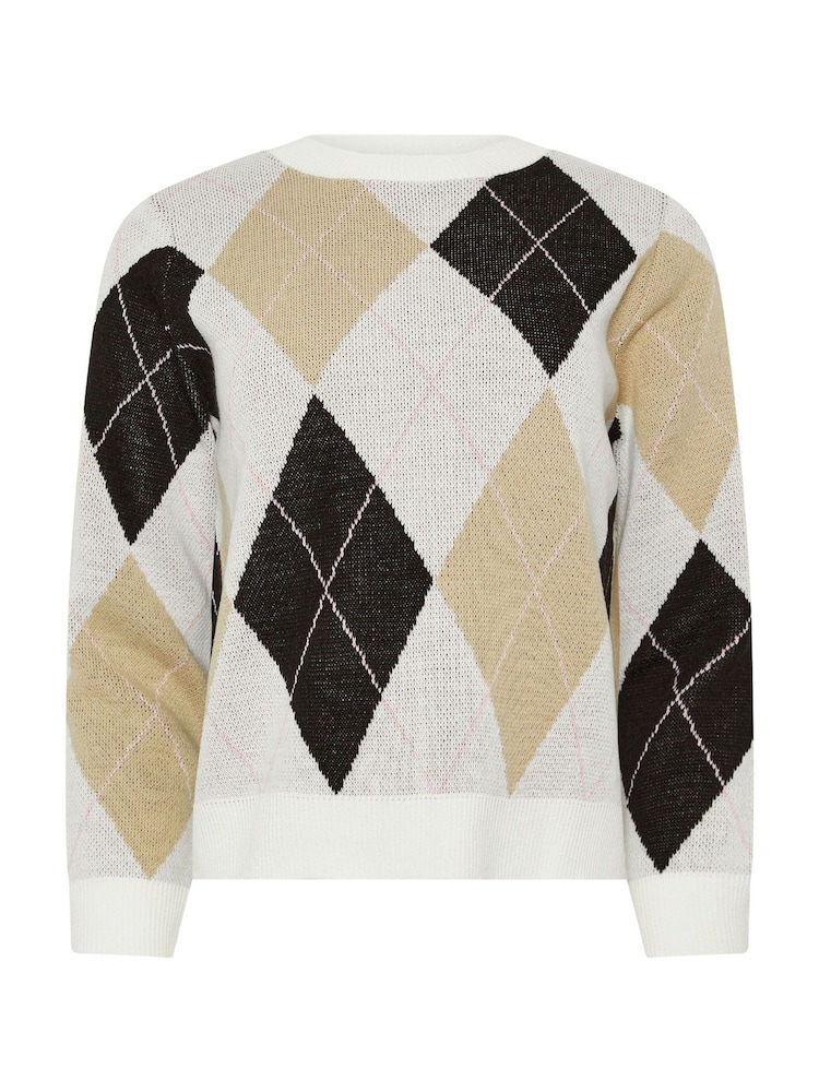 M&Co Natural Petite Argyle Jumper - Image 5 of 5