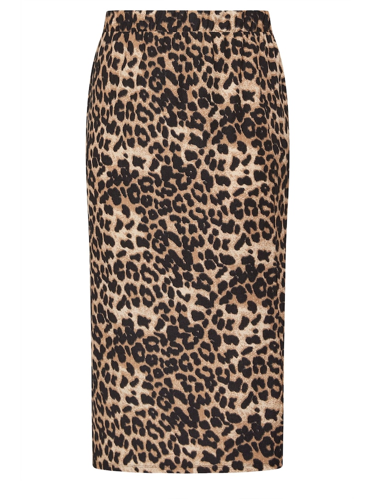 Yours Curve Brown Split Detail Skirt - Image 6 of 6 Yours Curve Brown Split Detail Skirt - Image 6 of 6