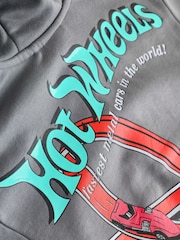 Charcoal Grey Hot Wheels Back Print Zip Through Hoodie (9mths-8yrs) - Image 10 of 10