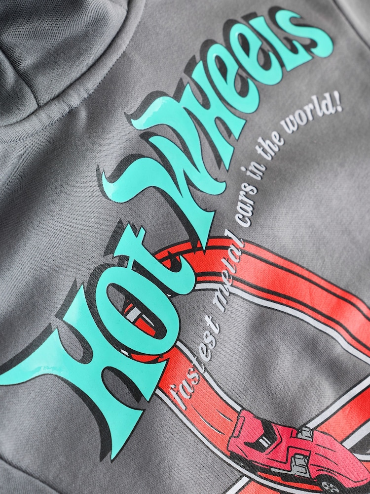 Charcoal Grey Hot Wheels Back Print Zip Through Hoodie (9mths-8yrs) - Image 10 of 10