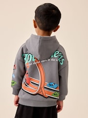 Charcoal Grey Hot Wheels Back Print Zip Through Hoodie (9mths-8yrs) - Image 4 of 6
