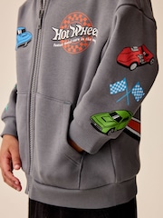 Charcoal Grey Hot Wheels Back Print Zip Through Hoodie (9mths-8yrs) - Image 6 of 6