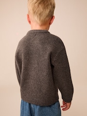 Chocolate Brown Brooklyn Knitted Crew Neck Jumper (3mths-7yrs) - Image 3 of 8
