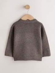 Chocolate Brown Brooklyn Knitted Crew Neck Jumper (3mths-7yrs) - Image 6 of 8