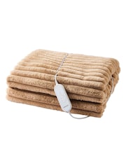 Morphy Richards Mocca Small EverCosy Luxury Striped Fleece Electric Heated Throw - Image 1 of 5