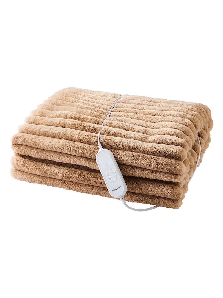 Morphy Richards Mocca Small EverCosy Luxury Striped Fleece Electric Heated Throw - Image 1 of 5