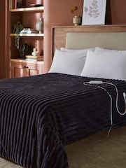 Morphy Richards Blue Small EverCosy Luxury Striped Fleece Electric Heated Throw - Image 3 of 5