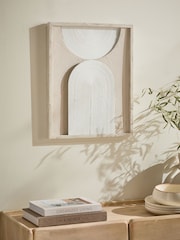 Neutral Light Up Textured Abstract Wall Art - Image 2 of 10