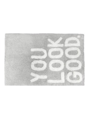 Mooky Mats Grey You Look Good Slogan Bath Mat - Image 3 of 3
