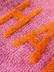 Mooky Mats Fuchsia/Orange Happy Slogan Bath Mat - Image 2 of 3