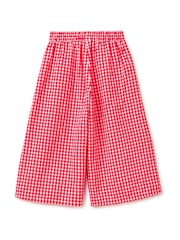 Benetton Red Wide Leg Gingham Trousers - Image 2 of 2