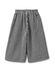 Benetton Black Wide Leg Gingham Trousers - Image 2 of 2