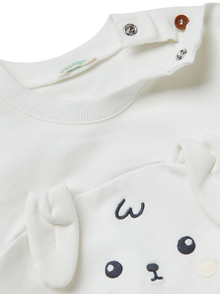 Benetton Animal Beli Applikue Dukserica - Slika 3 od 3