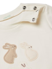Benetton Bunny Rabbit Appliqué T-Shirt - 画像 3 / 3