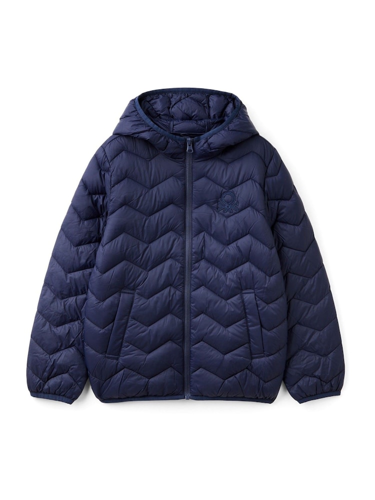 Benetton Light Puffer Blue Jacket - Image 1 of 3 Benetton Light Puffer Blue Jacket - Image 1 of 3