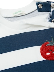 Benetton Stripete Brodert T-skjorte - Bilde 3 av 3
