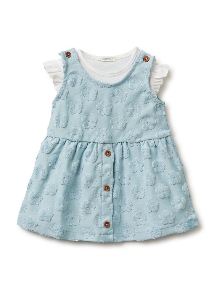 Benetton Frill Sleeve Jacquard Dress - Bild 1 von 3
