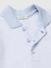 Benetton Blue Striped Polo Neck Bodysuit - Image 3 of 3
