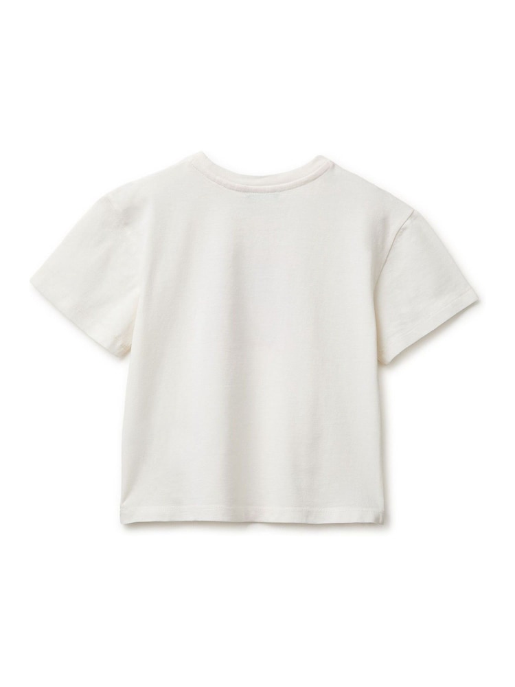 Benetton White Gingham Patch T-Shirt - Image 2 of 3