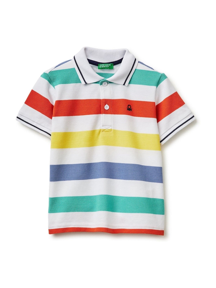 Tricou polo cu dungi Benetton - Imaginea 1 din 3