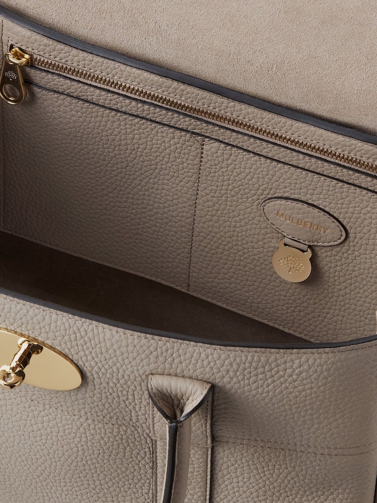 Mulberry Cashmere Taupe Bayswater Heavy Grain Bag - Image 6 of 6