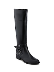 Jones Bootmaker Black Wide Fit Phoebe Medium Calf-Fit Leather Long Boots - Image 2 of 5