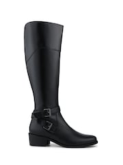 Negro - Jones Bootmaker Phoebe Leather Long Boots - Imagen 1 de 5