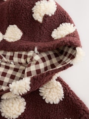 Brown/Ecru Spot Hooded Zip Through Fleece (3mths-7yrs) - Image 9 of 11