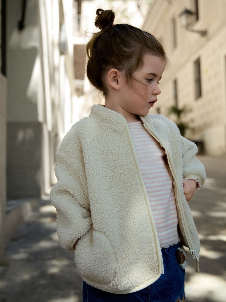 Cream Zip Through Fleece (3mths-7yrs) - Image 1 of 6