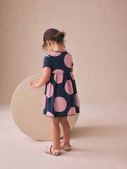 네이비 스팟 - 반소매 골지 원피스 (3개월~7세) - 6의 이미지 3