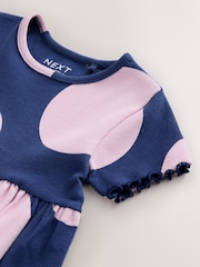 네이비 스팟 - 반소매 골지 원피스 (3개월~7세) - 6의 이미지 5