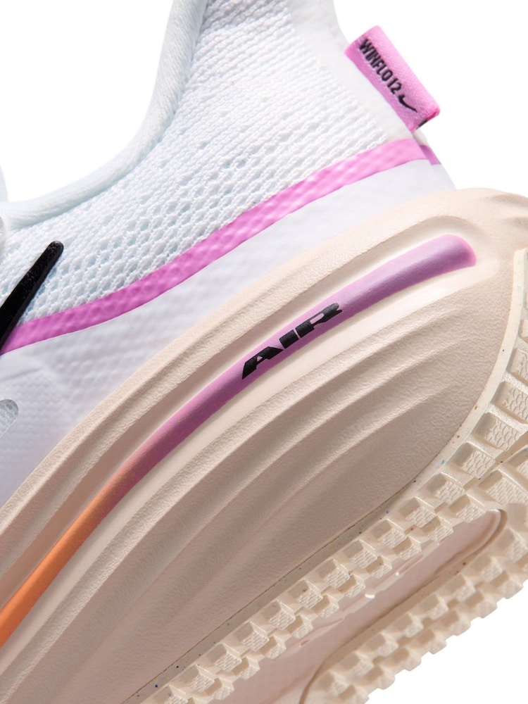 Nike White Magenta Pink Junior Winflo 12 Running Trainers - Image 8 of 8